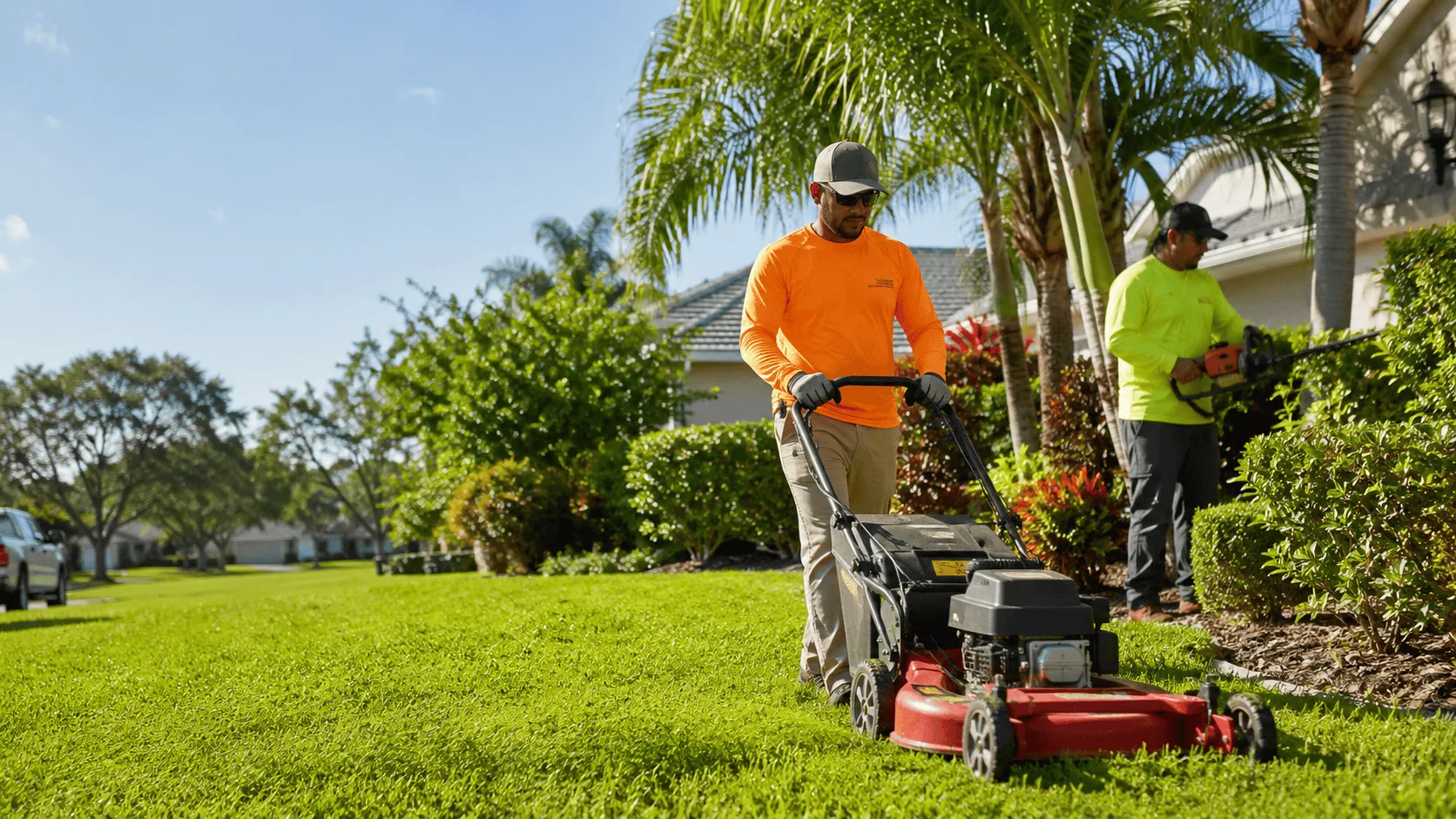 Florida landscaper using Bostel BMS in the field